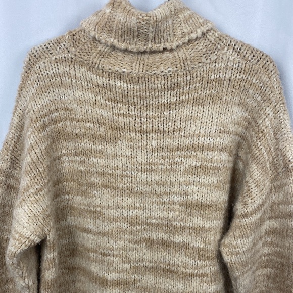MUS & BOMBON Mahogany Wool Sweater Beige Turtleneck - Size Large - Picture 12 of 12